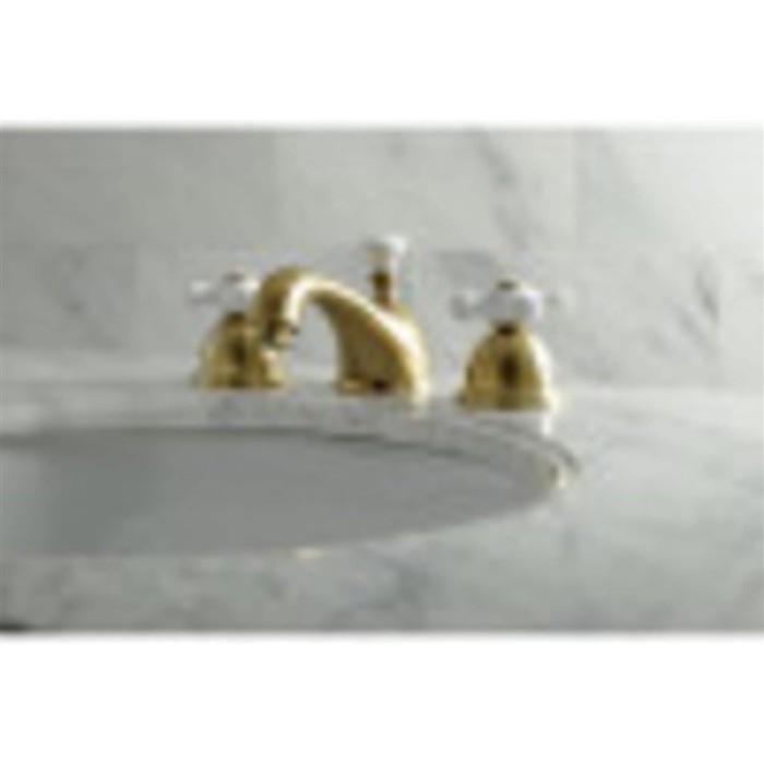 KS3961PX Restoration Widespread Lavatory Faucet with Porcelain Cross Handle, Polished Chrome,8-Inch Adjustable Center