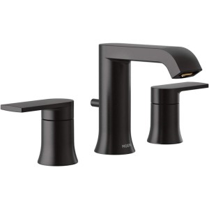 Genta LX Brushed Nickel Two-Handle Three-Hole Widespread Modern Bathroom Sink Faucet with Drain Assembly, (Valve Required), T6708BN