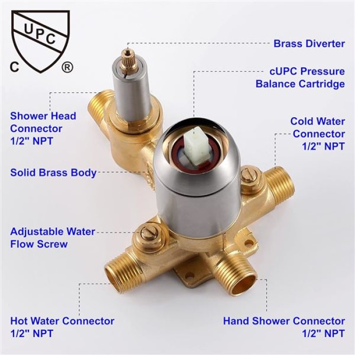 Waterfall Wall Mounted Bathtub Faucet with Hand Shower, Bathroom Single Handle Tub Faucet Modern Brass Tub Shower Faucet Set(Including Rough-In Valve Body and Trim), Brushed Nickel, L901-2