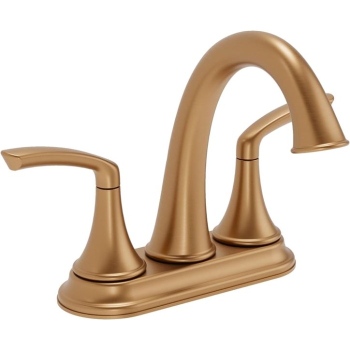 Elm 4 in. Centerset Two-Handle Bathroom Faucet with Push Pop Drain in Brushed Bronze (1.0 GPM)