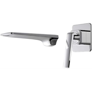 Waterfall Bathroom Sink Faucet with Hot and Cold Water Brass Wall Mounted Bathroom Tap Single Handle 2 Hole Basin Faucet for Hotel, Villa,Chrome (Chrome)