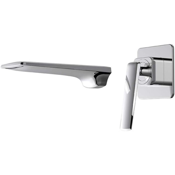Waterfall Bathroom Sink Faucet with Hot and Cold Water Brass Wall Mounted Bathroom Tap Single Handle 2 Hole Basin Faucet for Hotel, Villa,Chrome (Chrome)
