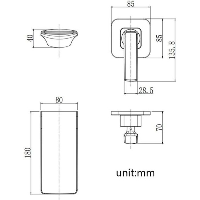 Waterfall Bathroom Sink Faucet with Hot and Cold Water Brass Wall Mounted Bathroom Tap Single Handle 2 Hole Basin Faucet for Hotel, Villa,Chrome (Chrome)