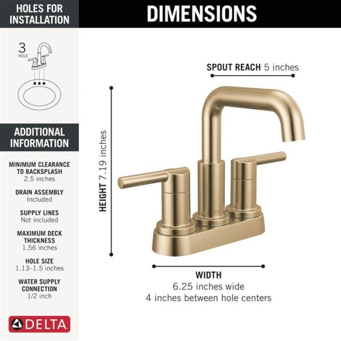 Faucet Nicoli Pull-Down Centerset Bathroom Faucet, Gold Bathroom Sink Faucet, Champagne Bronze 25849LF-CZPD