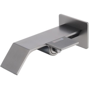 Waterfall Wall Mounted Bathroom Faucet, Single Handle Bathroom Sink Faucets, Modern Concealed Lavatory Vanity Bath Faucet, Tub Spout Mixer Tap for Vessel or Basin Sinks