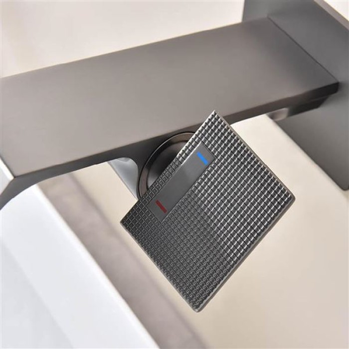 Waterfall Wall Mounted Bathroom Faucet, Single Handle Bathroom Sink Faucets, Modern Concealed Lavatory Vanity Bath Faucet, Tub Spout Mixer Tap for Vessel or Basin Sinks