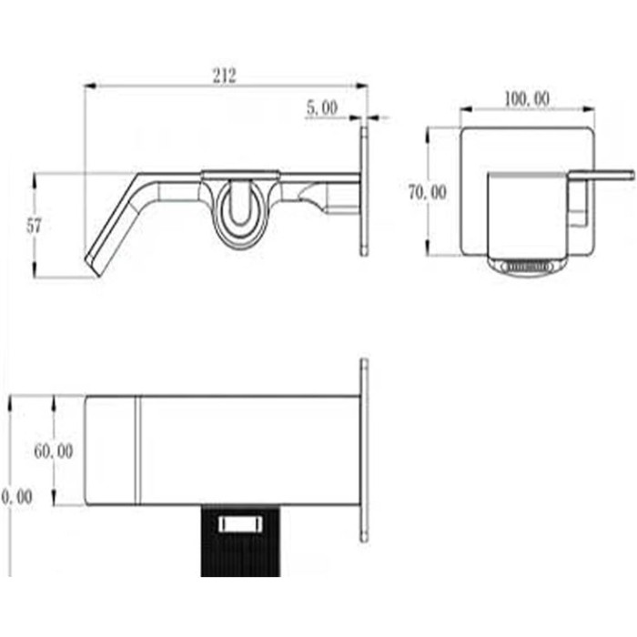Waterfall Wall Mounted Bathroom Faucet, Single Handle Bathroom Sink Faucets, Modern Concealed Lavatory Vanity Bath Faucet, Tub Spout Mixer Tap for Vessel or Basin Sinks