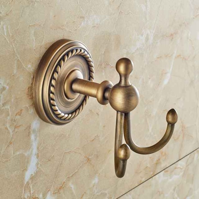 Antique Brass Wall Hook,Retro Style Robe Hook for Bathroom