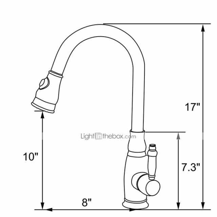 Brass Kitchen Faucet,Single Handle One Hole Oil-rubbed Bronze Pull-out Spray Widespread Tall High Arc Vessel Antique Kitchen Taps with Hot and Cold Switch
