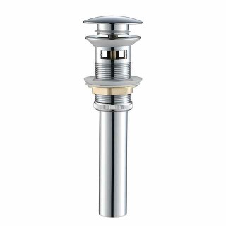 Pop Up Drain With Overflow Brass Bathroom Basin Sink Push Down Waste Chrome Finish