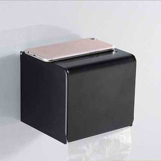 Toilet Paper Holder Contemporary Aluminum Wall Mounted Toilet Paper Roll Holder Matte Black 1pc