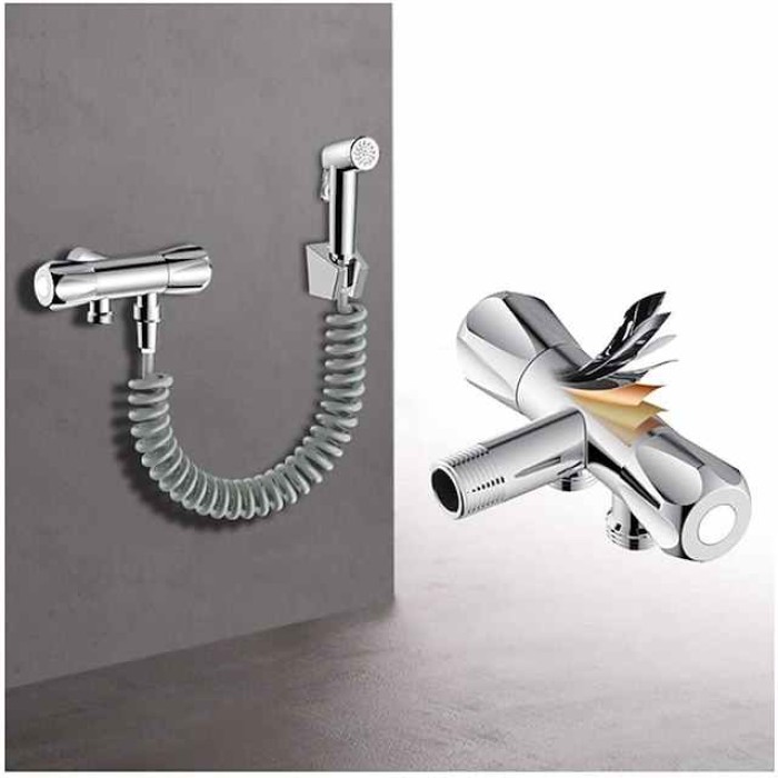ABS Bidet Faucet Electroplated Toilet Handheld Bidet Sprayer Self-Cleaning Contemporary