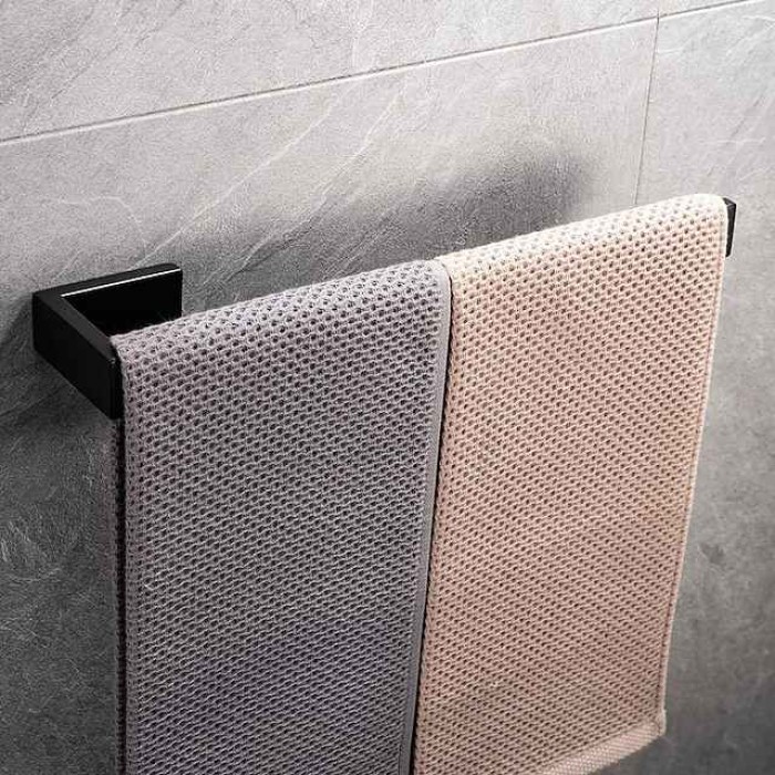 Bathroom Towel Bar 304 Stainless Steel Single Bar Matte Black, Mirror Polished, Brushed Wall Mounted Bathroom & Kitchen
