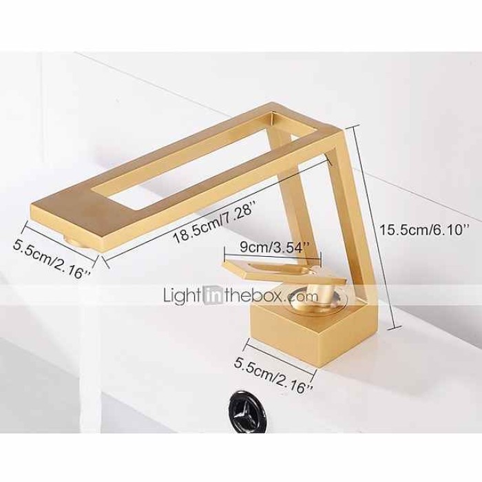 Single Handle Bathroom Faucet, Electroplated/Brushed One Hole Hollow Out/Irregular/Centerset, Brass Contemporary Bathroom Sink Faucet Contain with Supply Lines