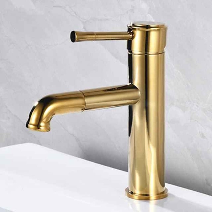 Bathroom Sink Faucet - Pull Out Oil-Rubbed Bronze / Antique Brass Centerset Single Handle One Holebath Taps