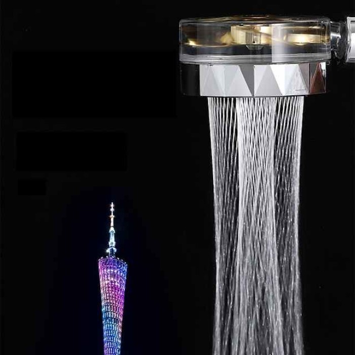 Shower Head Water Saving Flow 360 Degrees Rotating With Small Fan ABS Rain High-Pressure Spray Nozzle Bathroom Accessories