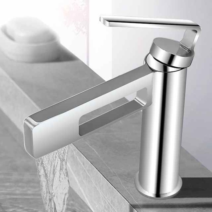 Bathroom Sink Faucet,Black Bathroom Faucet,Brass Single Handle One Hole Gun Shape Bath Taps(Black/Grey/Chrome/Golden)