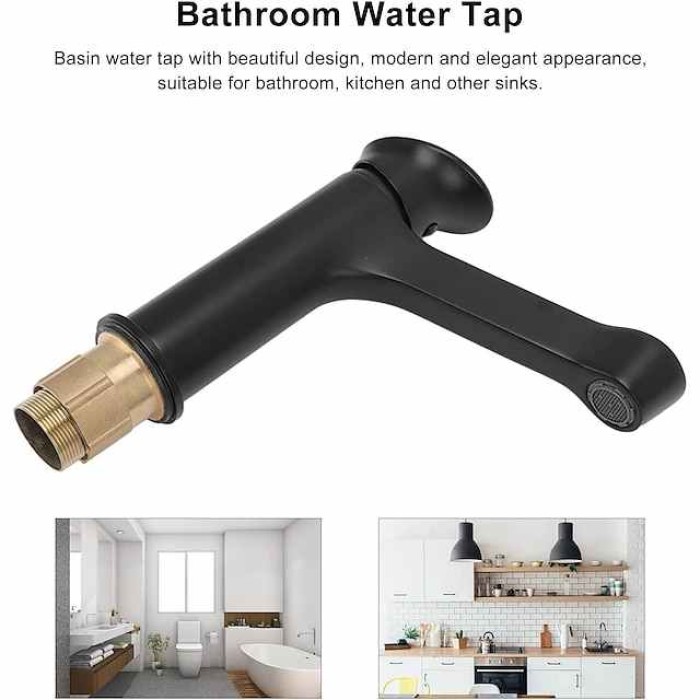 Bathroom Sink Faucet,Black Bathroom Faucet,Brass Single Handle One Hole Bath Taps(Black/Grey/Chrome/Golden)