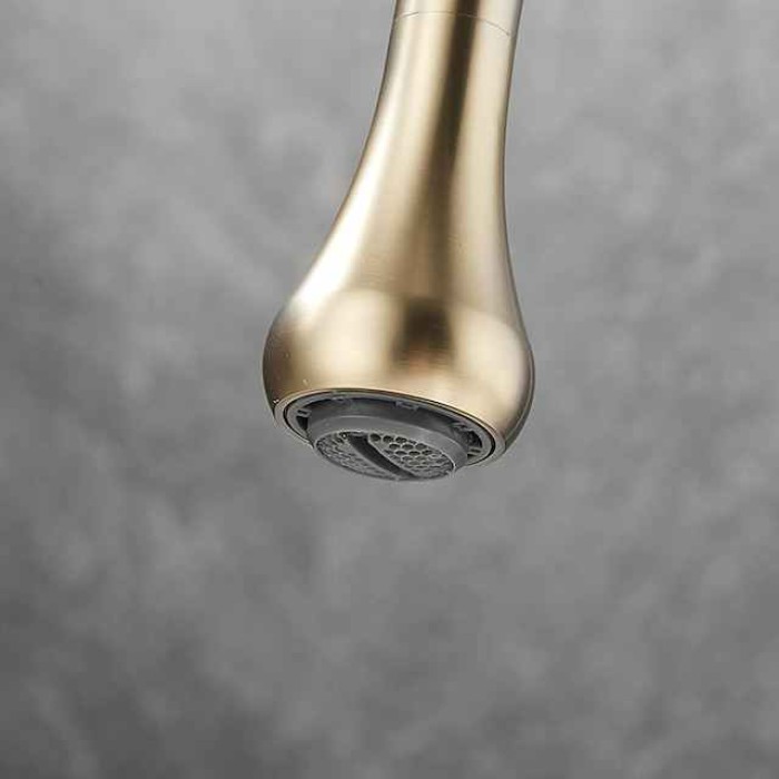 Bathroom Sink Faucet - Rotatable / Classic Electroplated Widespread Two Handles Three Holes Bath Taps