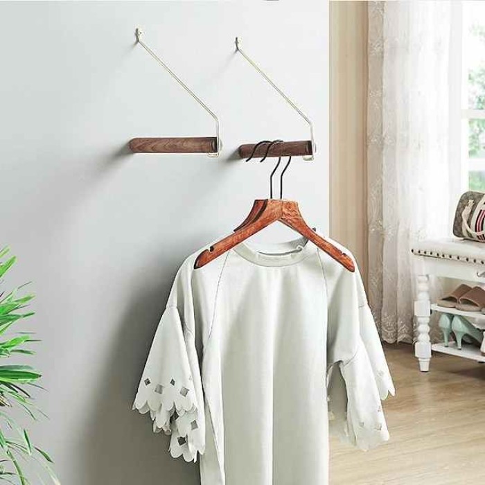 Wooden Coat Hooks Wall Hanger for Clothes Storage Organizer Coat Storage Holders Wall Mounted Rack Shelf Hook Room Accessories