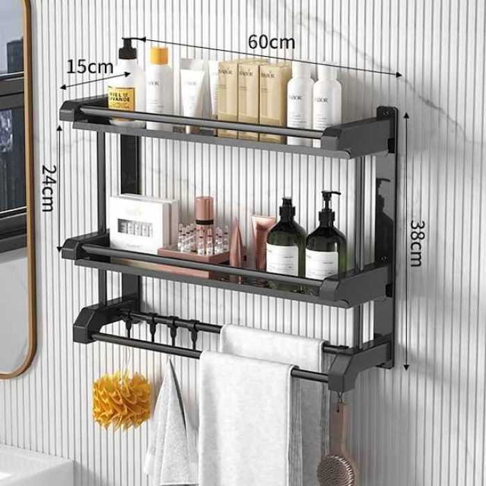 Toilet Storage Rack Non Perforated Stainless Steel Towel Rack Bathroom Towel Rack Hotel Bathroom Hardware Pendant