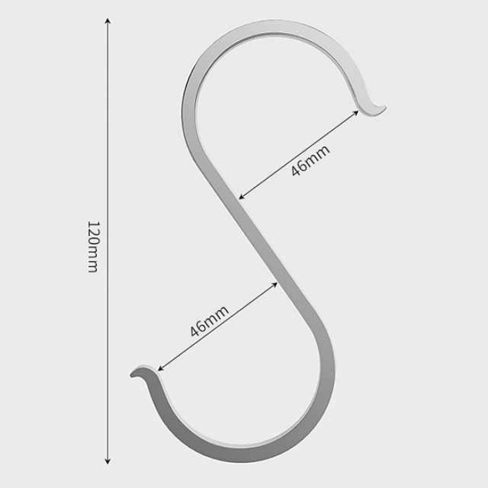 Space Aluminum Punch Free Hook S-Shaped Hook Kitchen Door Rear Hook Storage Hook Household Single Hook Sausage Cured Meat Drying