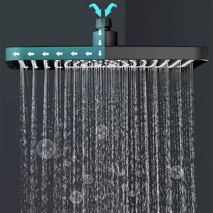 Rainfall Shower Head Set, Large Flow Supercharge Shower head 3 Mode Adjustable Sprinkler Faucet Replacement Parts Bathroom Accessories