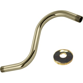 S-Shaped Shower Arm and Flange, Polished Brass, D303-81-01