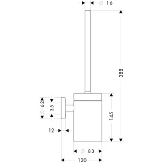 Toilet Brush with Holder Easy Install 15-inch Modern Coordinating Accessories in Chrome, 40522000
