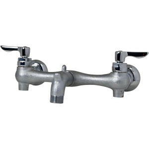 American Standard 8350.235.004 Exposed Yoke Wall-Mount Utility Faucet with Metal Lever Handles