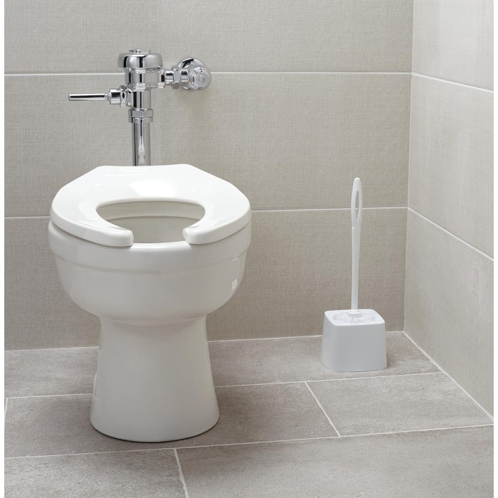 Toilet Bowl Brush Holder, White, Plastic, Compatible with Rubbermaid Toilet Brush, Pack of 24