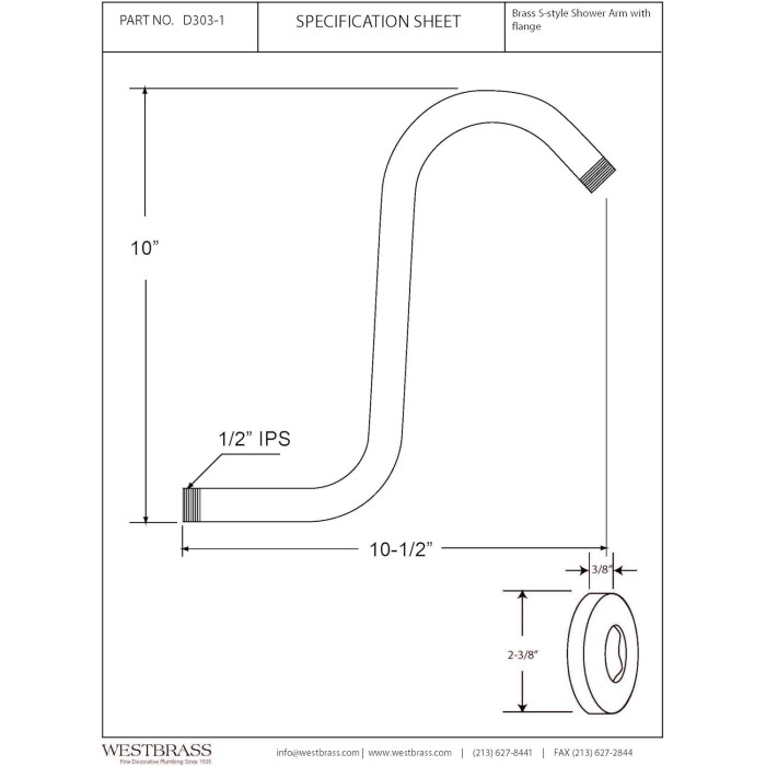 S-Shaped Shower Arm with Sure Grip Flange, Oil Rubbed Bronze