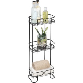 Steel Bathroom Caddy Organizer with Three Wire Basket Shelves