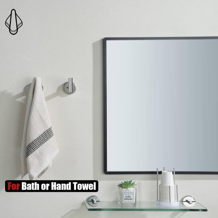 Bathroom Hardware Towel Bar Set, 5-Piece Bath Accessories Set Polished Chrome Wall Mount Includes 24 in Towel Bar