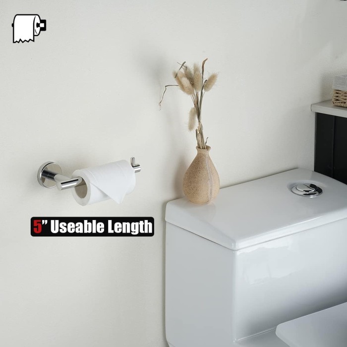 Bathroom Hardware Towel Bar Set, 5-Piece Bath Accessories Set Polished Chrome Wall Mount Includes 24 in Towel Bar