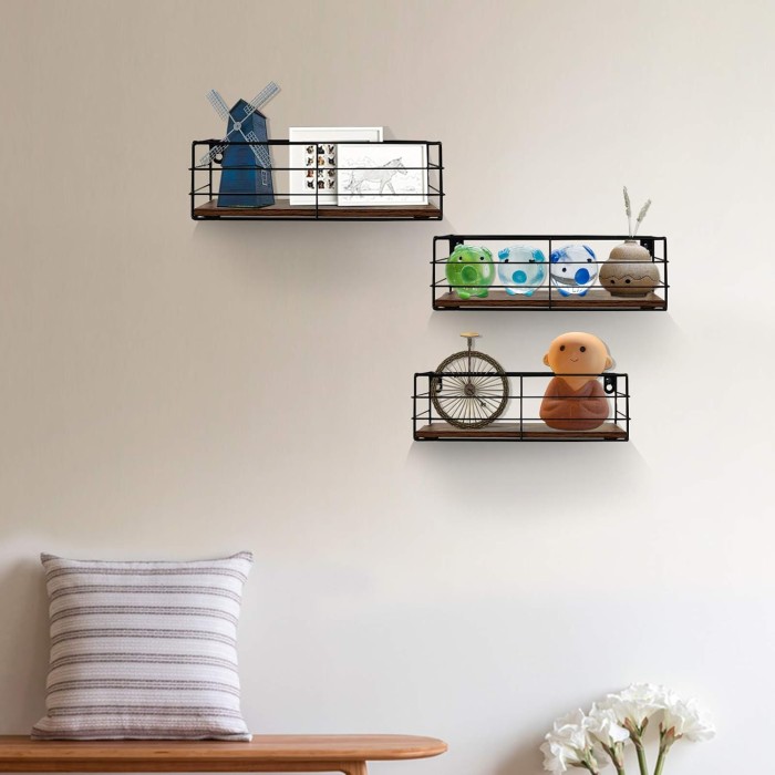 Floating Shelves Wall Mounted Set of 3, Hanging Storage Shelf