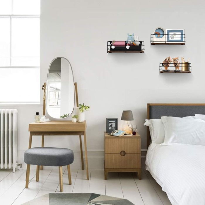 Floating Shelves Wall Mounted Set of 3, Hanging Storage Shelf