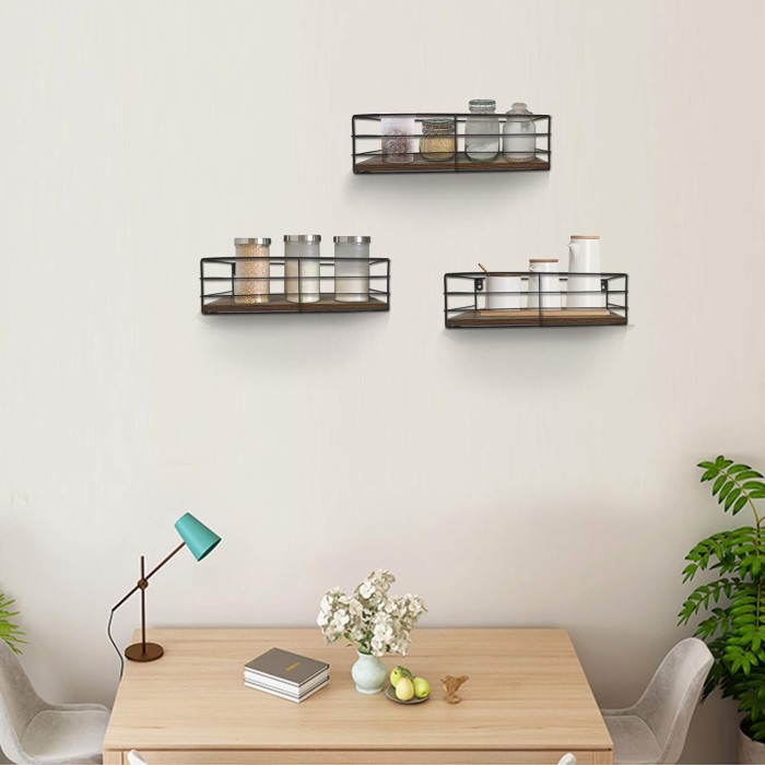 Floating Shelves Wall Mounted Set of 3, Hanging Storage Shelf