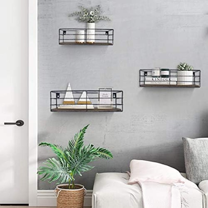 Floating Shelves Wall Mounted Set of 3, Hanging Storage Shelf