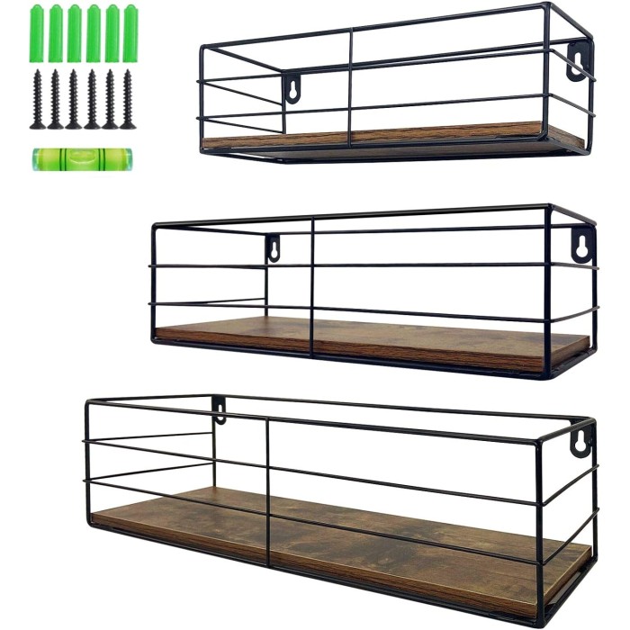 Floating Shelves Wall Mounted Set of 3, Hanging Storage Shelf