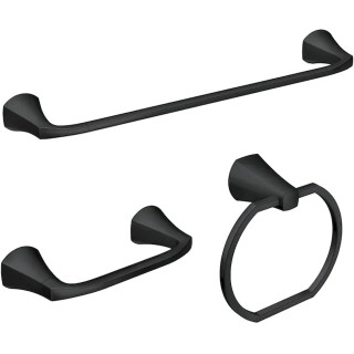 Matte Black Bathroom Set: 18" Towel Bar, Towel Ring & Toilet Paper Holder Set