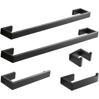 5 Piece Bathroom Hardware Accessories Set Stainless Steel Wall Mounted