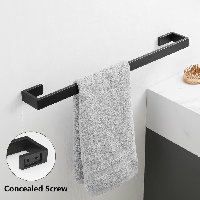 5 Piece Bathroom Hardware Accessories Set Stainless Steel Wall Mounted