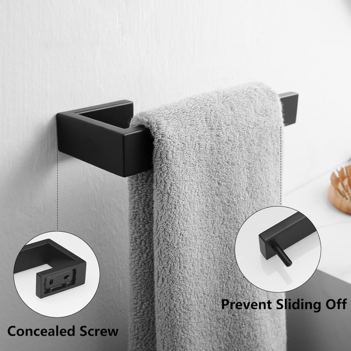 5 Piece Bathroom Hardware Accessories Set Stainless Steel Wall Mounted