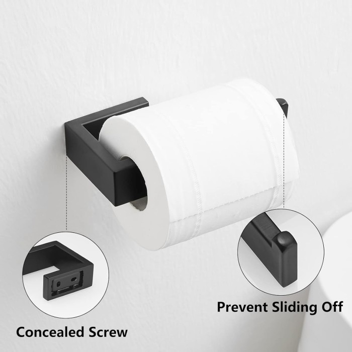 5 Piece Bathroom Hardware Accessories Set Stainless Steel Wall Mounted