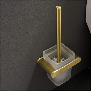 Bathroom Toilet Brush Holder Space Aluminum Brushed Gold Toilet Brush Rack Wall Mounted Storage Shelf Bathroom Accessories