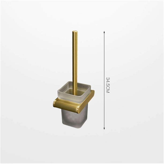 Bathroom Toilet Brush Holder Space Aluminum Brushed Gold Toilet Brush Rack Wall Mounted Storage Shelf Bathroom Accessories