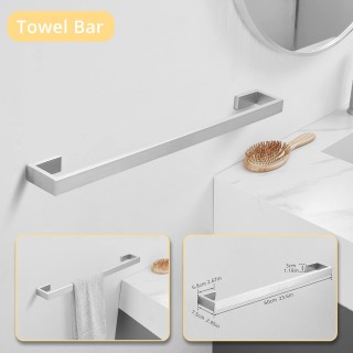 6 Piece Bathroom Hardware Accessories Set Stainless Steel Wall Mounted Brushed