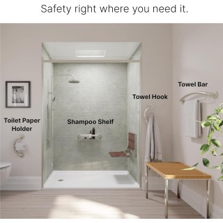 Plus Towel Bar 24 Inch, 2-in-1 Decorative Grab Bar ADA Compliant