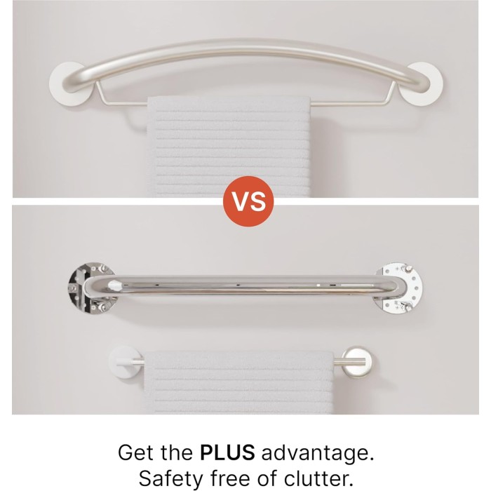 Plus Towel Bar 24 Inch, 2-in-1 Decorative Grab Bar ADA Compliant